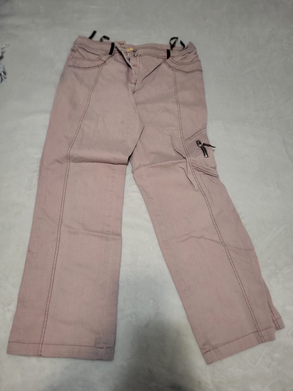Vintage Crisca Dusty Pink Utility Cargo Pants Y2K Straight Leg - Size 12